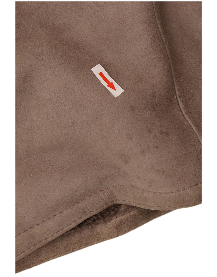 Cappotto oversize in shearling vintage da donna IT 46 Shearling grigio grande