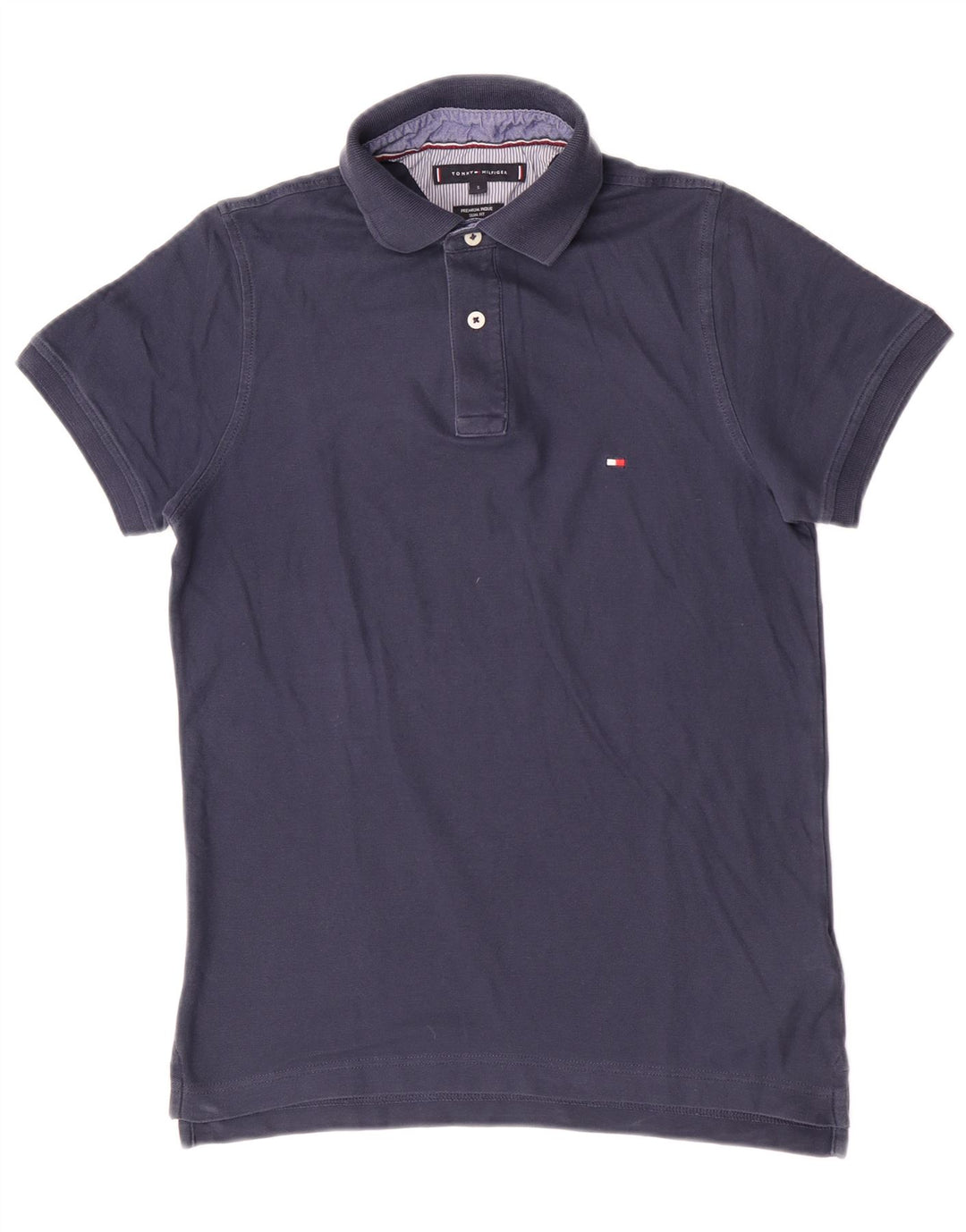 Polo da uomo Tommy Hilfiger piccola in cotone blu navy