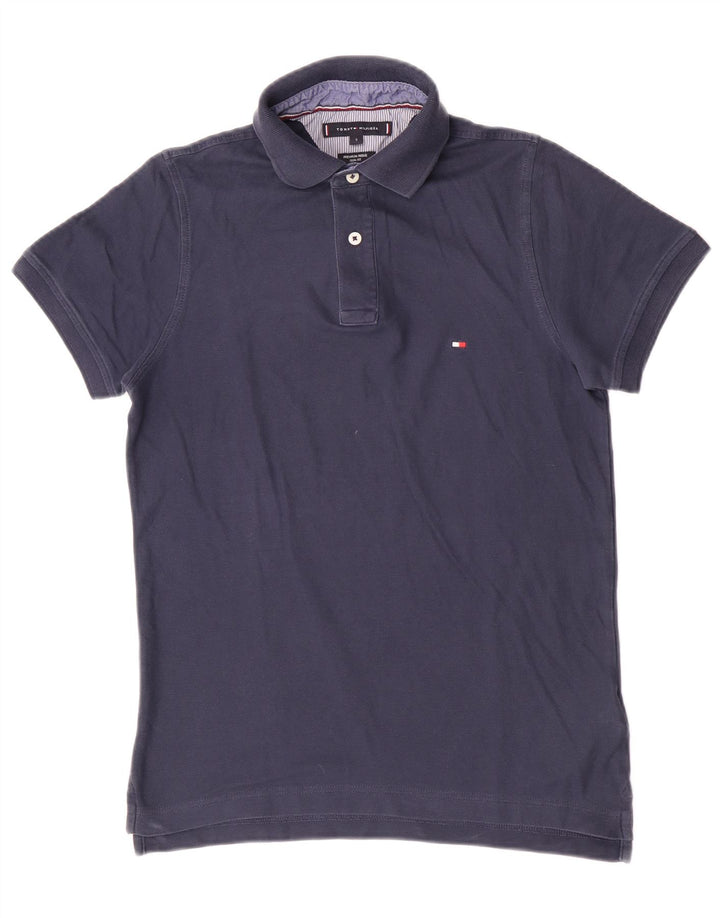 Polo da uomo Tommy Hilfiger piccola in cotone blu navy