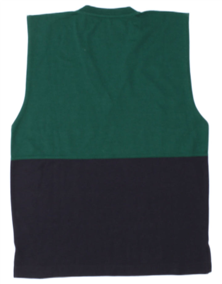 Club Voltaire Canottiera da uomo Canotta in lana color block verde medio