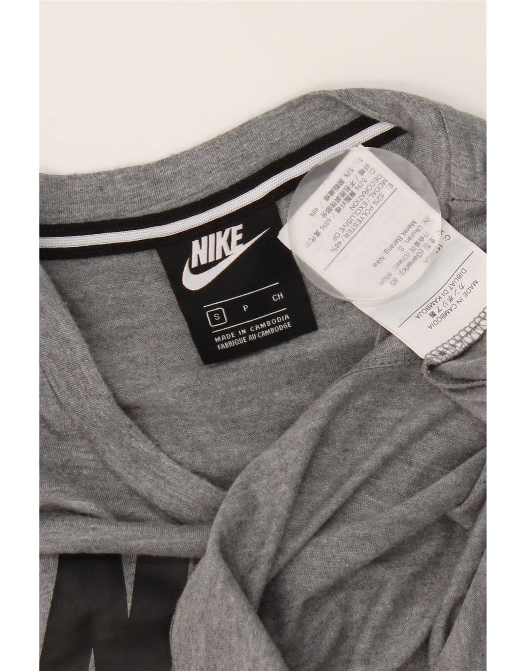 T-shirt grafica da uomo Nike Top in poliestere chiazzato grigio piccolo