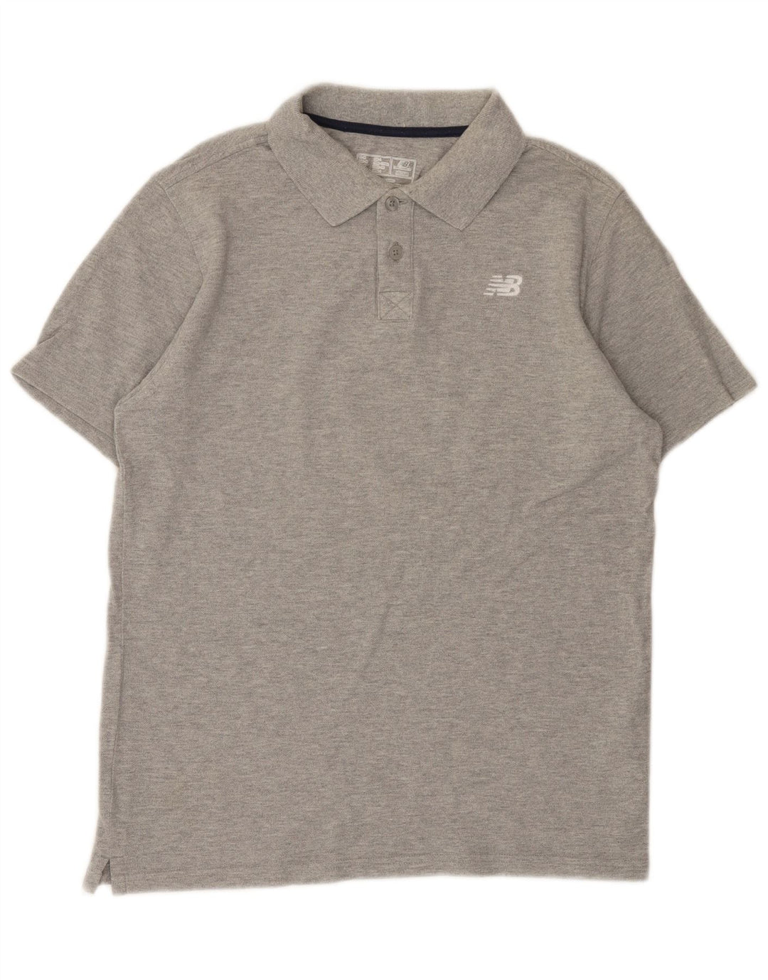 Polo da uomo New Balance in cotone chiazzato grigio medio