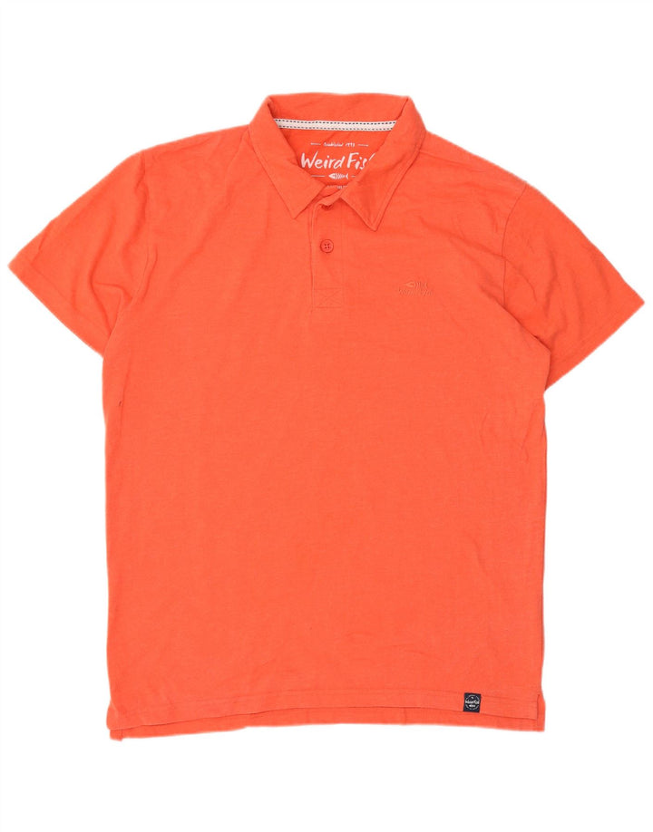 Polo da uomo Weird Fish in cotone arancione medio