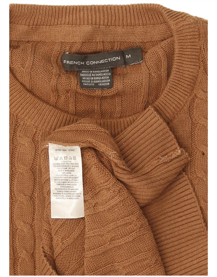 Maglione maglione girocollo da uomo French Connection in cotone marrone medio