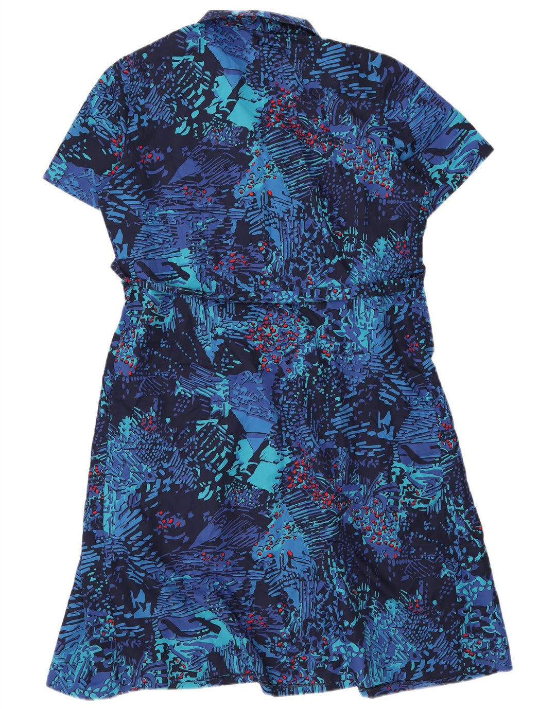 Abito basic vintage da donna con motivo astratto UK 18 XL blu navy