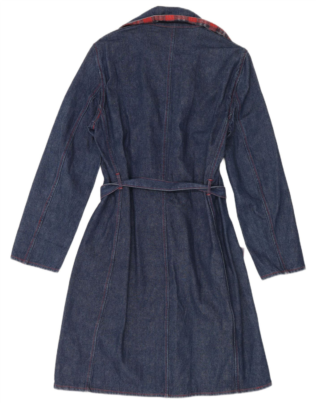 Cappotto in denim da donna VINTAGE UK 14 medio blu navy