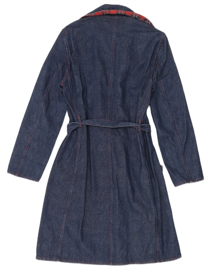 Cappotto in denim da donna VINTAGE UK 14 medio blu navy