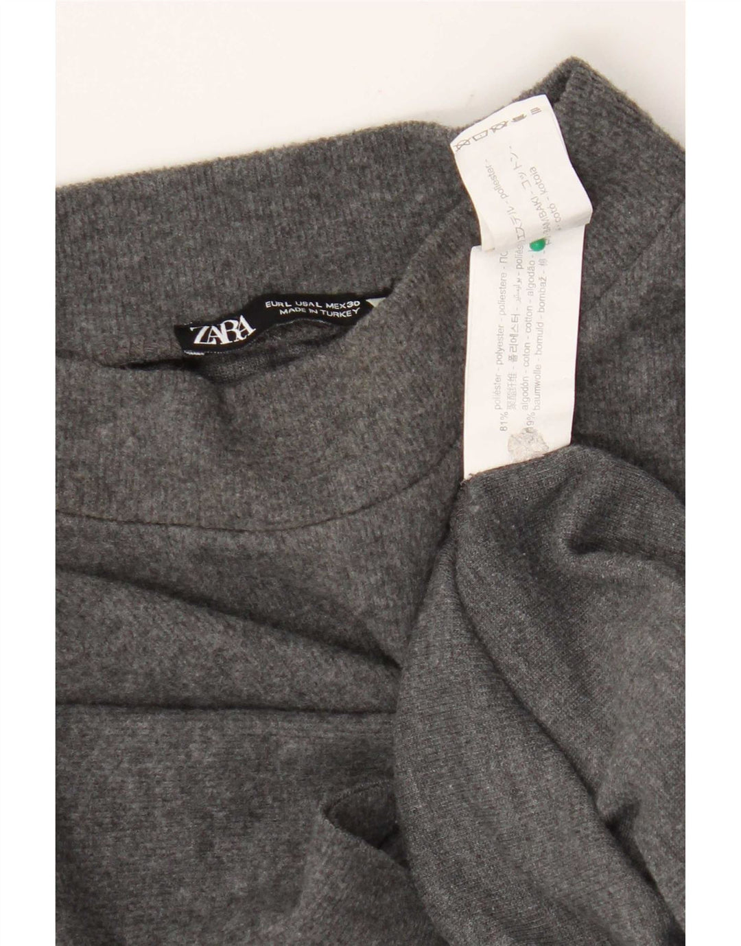 T-shirt da donna Zara Top UK 14 grande poliestere grigio