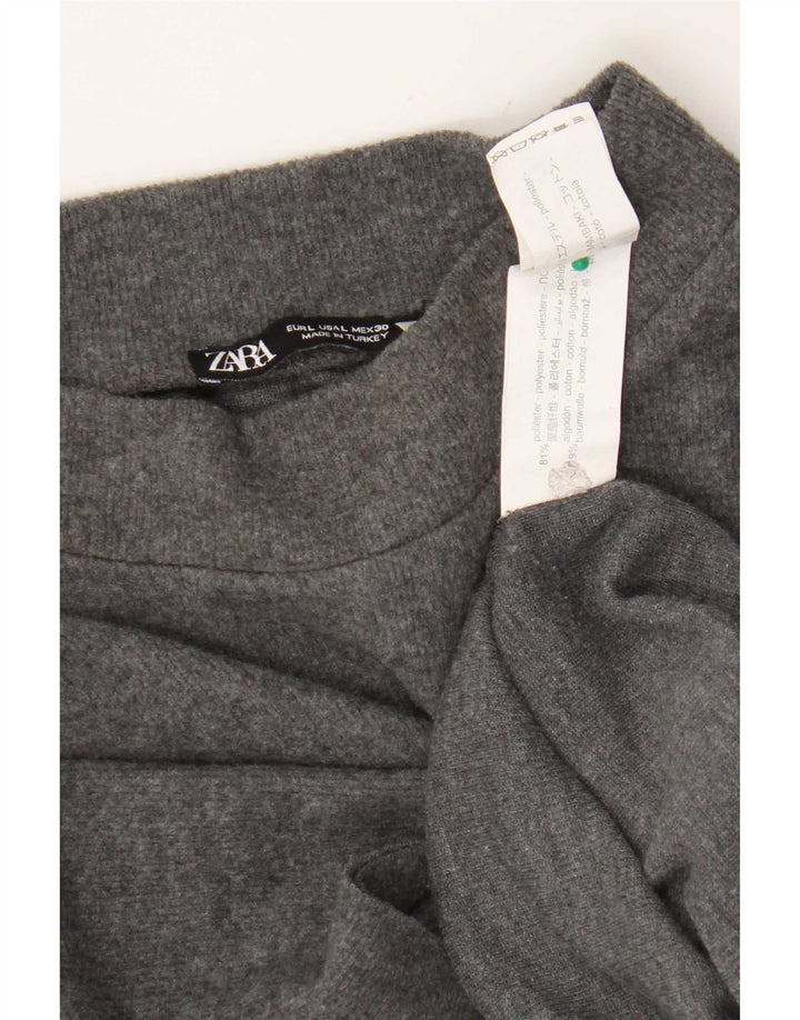 T-shirt da donna Zara Top UK 14 grande poliestere grigio