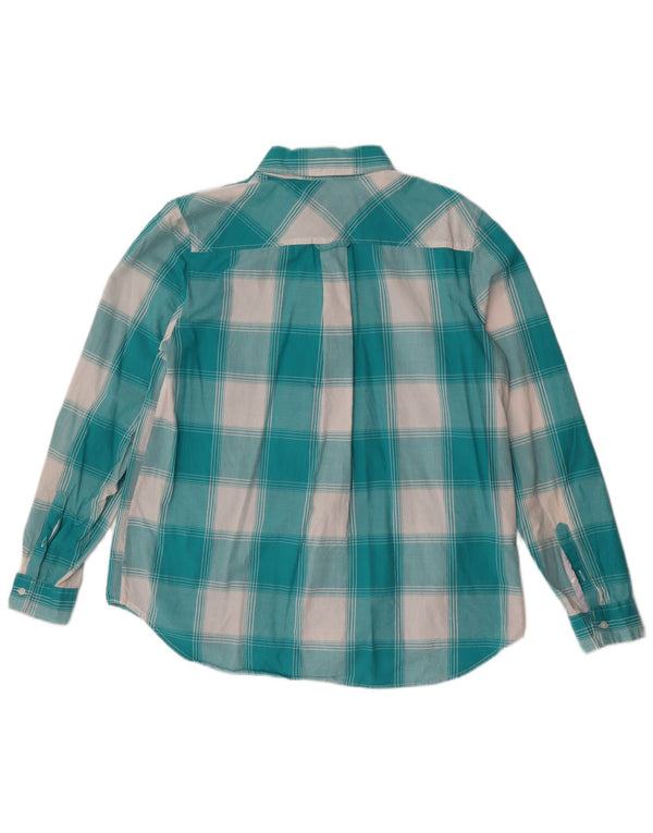 Camicia da donna Tommy Hilfiger vestibilità rilassata UK 16 grande plaid turchese