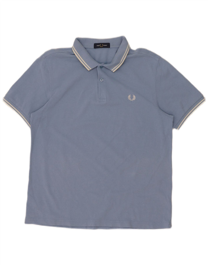 Polo da uomo Fred Perry in cotone a righe grandi blu