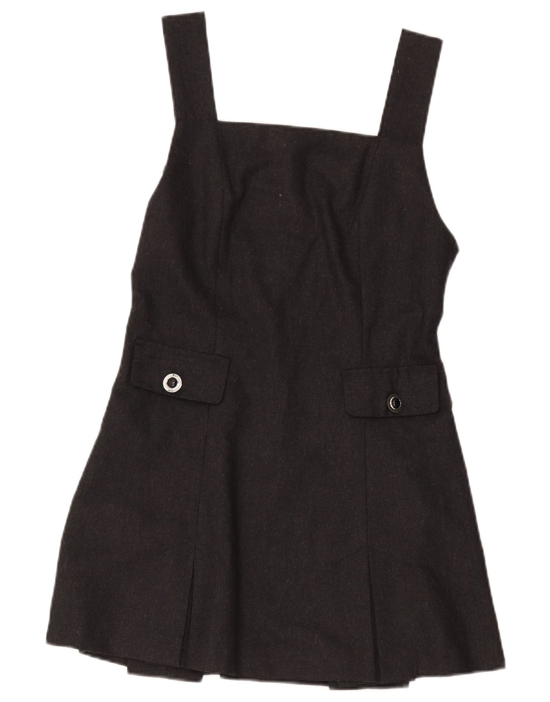 Abito vintage da donna mini senza maniche a trapezio IT 44 lana grigio medio