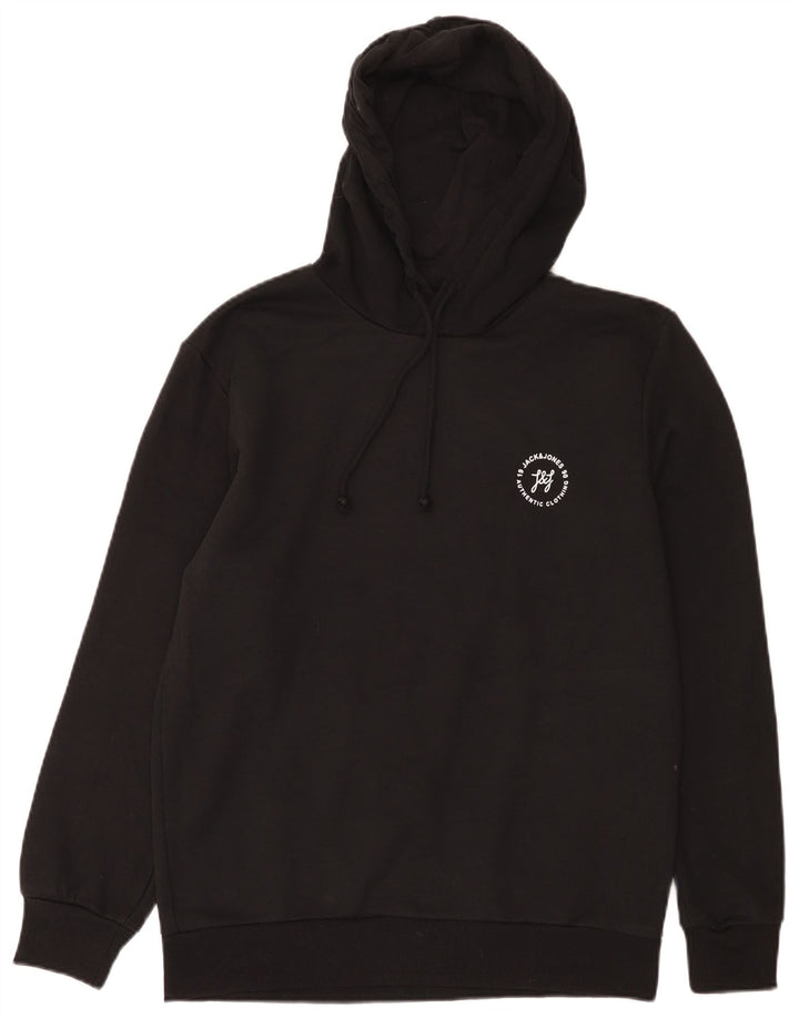 Maglione con cappuccio da uomo Jack & Jones grande in cotone nero