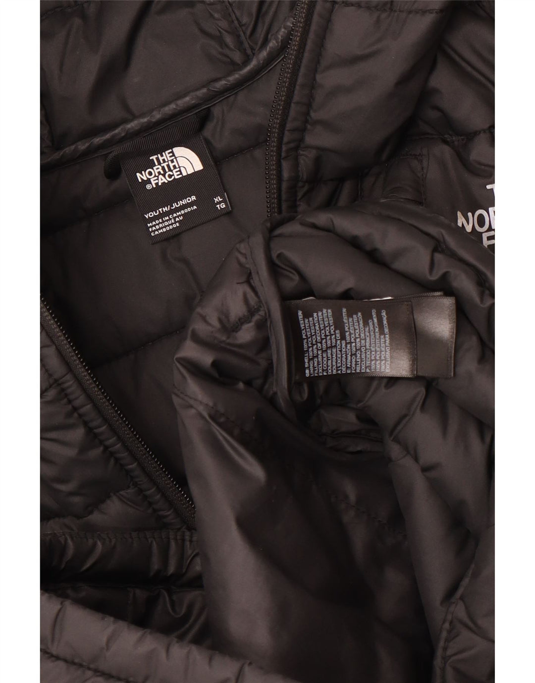 Giacca imbottita con cappuccio The North Face da ragazzo 14-15 anni XL poliestere nero