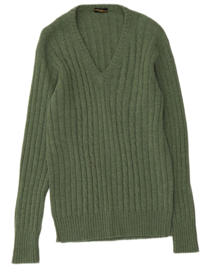 Maglione Uomo Valdoglio Scollo V Piccolo Verde Lana