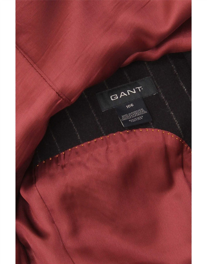 Gant Giacca Blazer da Uomo a 2 Bottoni UK 40 Grande Lana Gessata Blu Navy
