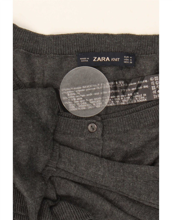 Maglione cardigan da donna Zara UK 12 Modale grigio medio