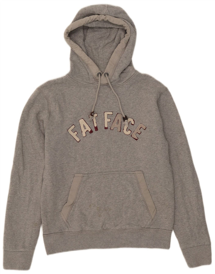 Felpa con cappuccio grafica da uomo Fat Face, piccola, in cotone grigio screziato