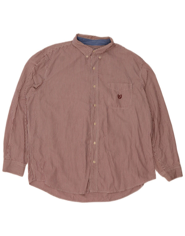 Camicia Chaps da uomo Easy Care 2XL Cotone gessato bordeaux