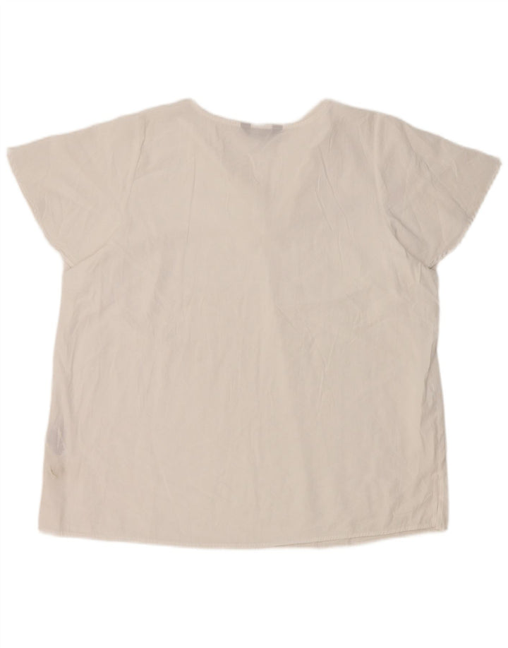Top camicetta da donna Marks & Spencer UK 20 2XL viscosa bianca
