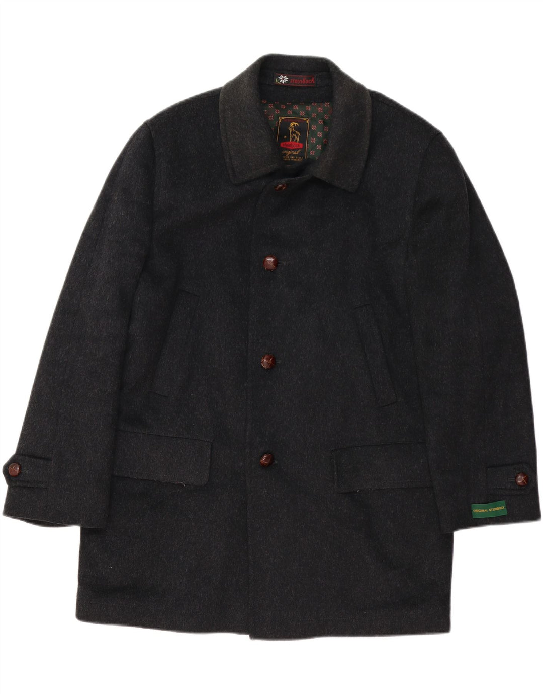 Cappotto da uomo taglio ampio Steinbock EU 44 XS lana nera