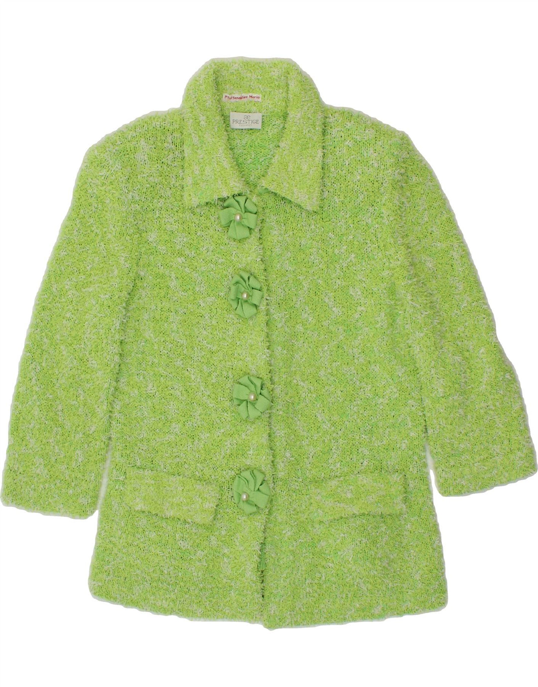 ELEGANCE Womens 4 Button Blazer Jacket UK 14 Medium  Green Polyamide Vintage Elegance and Second-Hand Elegance from Messina Hembry 