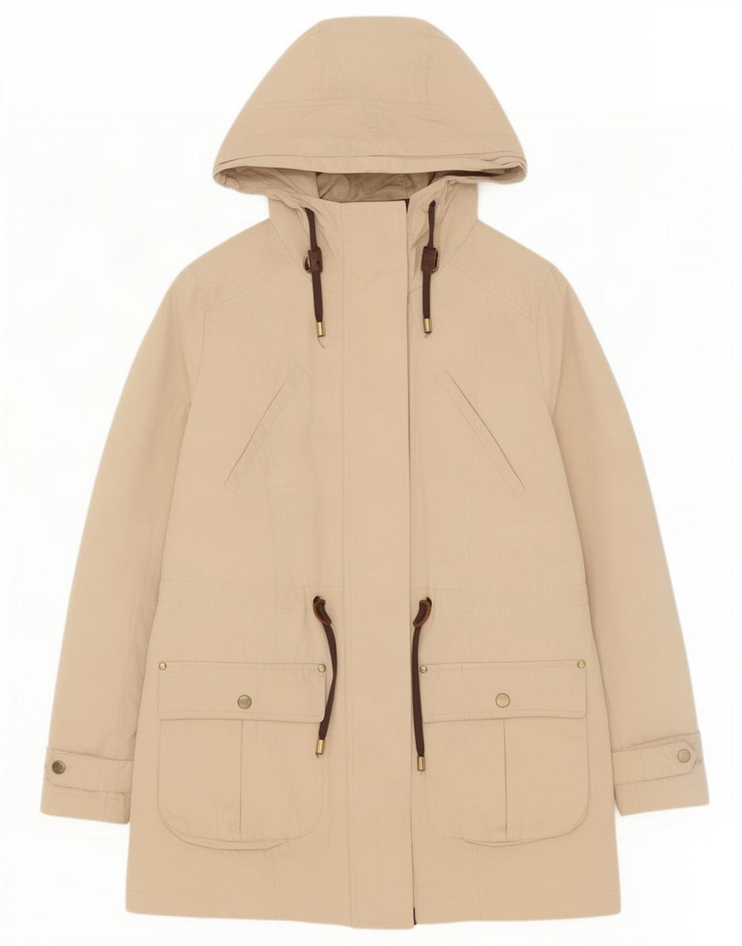 Giacca Parka con cappuccio da donna Zara UK 14 Poliestere beige medio