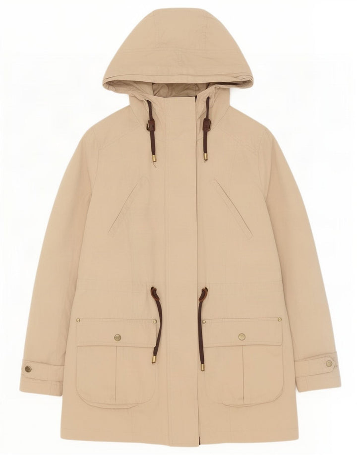Giacca Parka con cappuccio da donna Zara UK 14 Poliestere beige medio