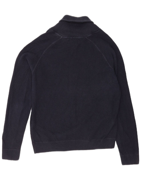 Jack & Jones Maglione da uomo con collo a scialle grande in cotone blu navy
