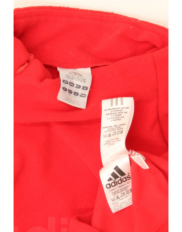 Maglione in pile da donna con collo con zip grafica Adidas UK 16 grande rosso poliestere