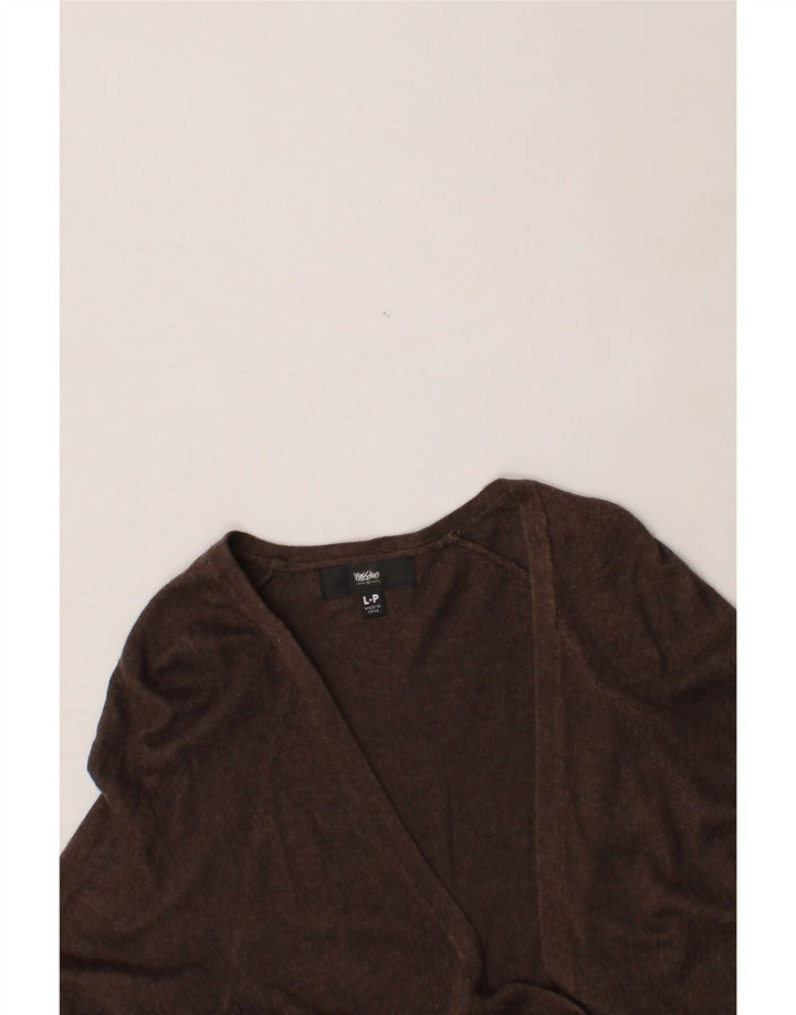 MOSSIMO Womens Cardigan Sweater UK 14 Large Brown Nylon Vintage Mossimo and Second-Hand Mossimo from Messina Hembry 