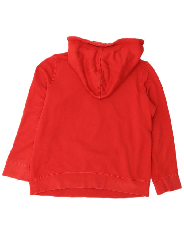 Felpa con cappuccio oversize grafica da donna Adidas UK 10 piccola in cotone rosso