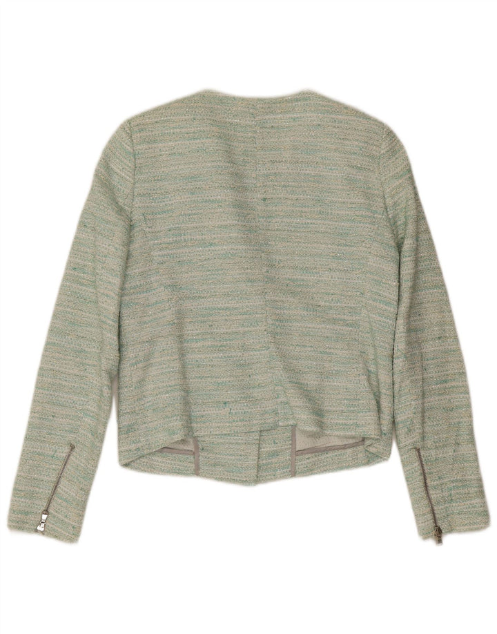 Giacca blazer da donna con zip intera Massimo Dutti EU 38 piccola verde screziata
