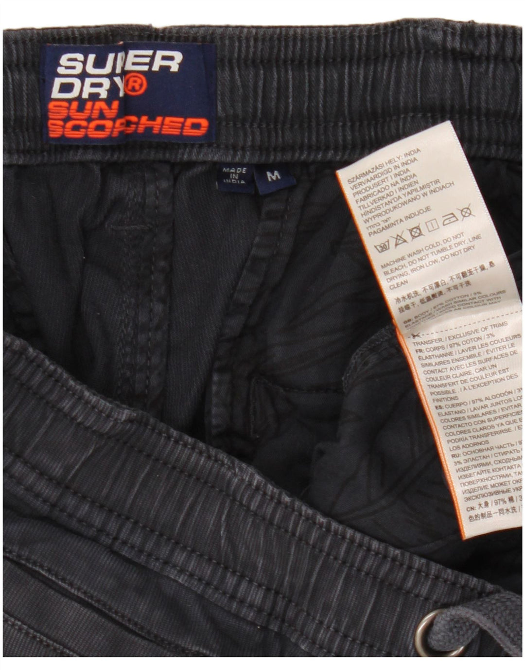Pantaloncini chino da uomo Superdry cotone medio blu navy