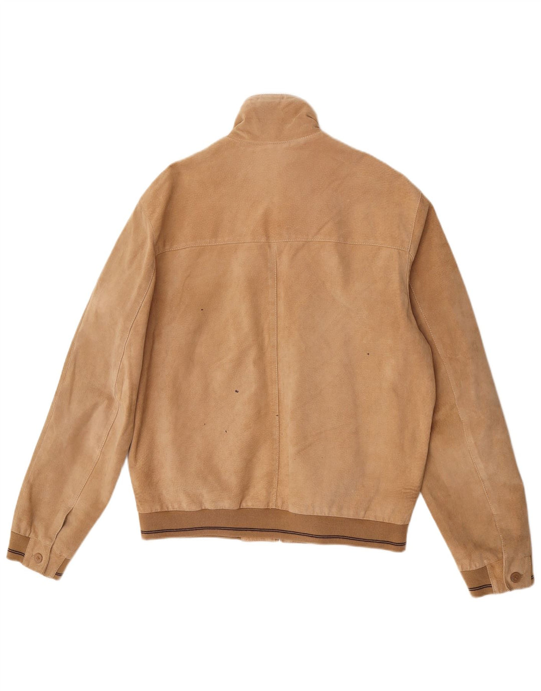 Giubbotto bomber vintage in pelle scamosciata da uomo IT 50 grande in pelle marrone