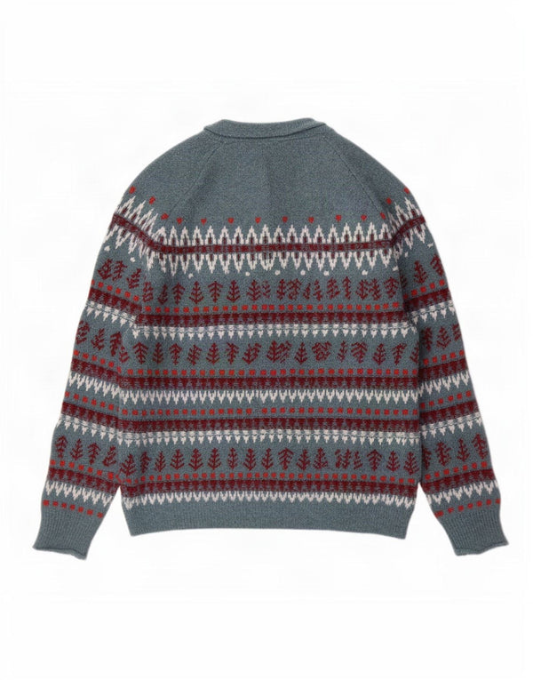 Maglione maglione girocollo da donna White Stuff UK 14 Blu medio Fair Isle
