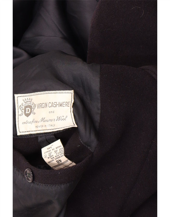 Soprabito vintage da uomo IT 48 medio blu navy in lana vergine