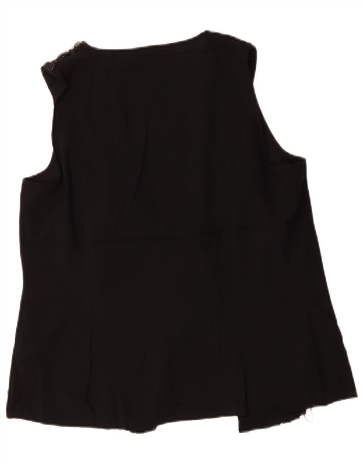 Camicetta senza maniche autografa da donna Marks & Spencer UK 12 medio nero