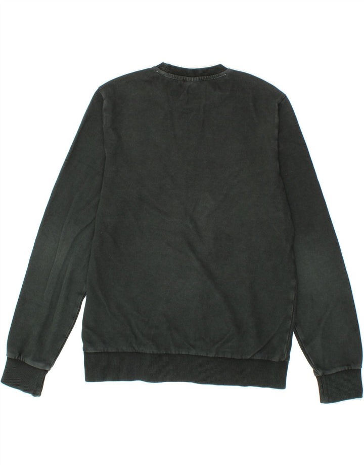 FILA Mens Graphic Sweatshirt Jumper Small Black Vintage Fila and Second-Hand Fila from Messina Hembry 