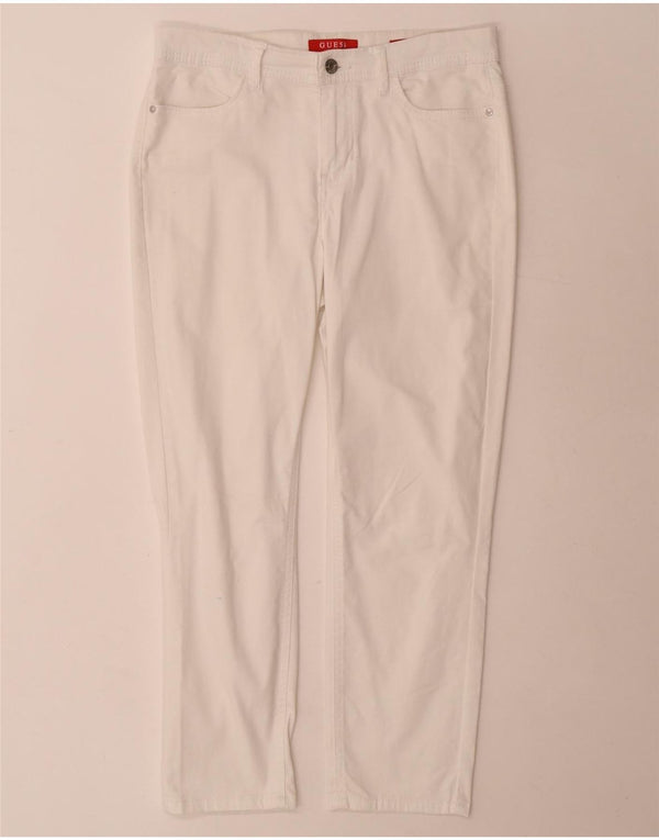 Pantaloni cropped slim da donna Guess W28 L25 cotone bianco
