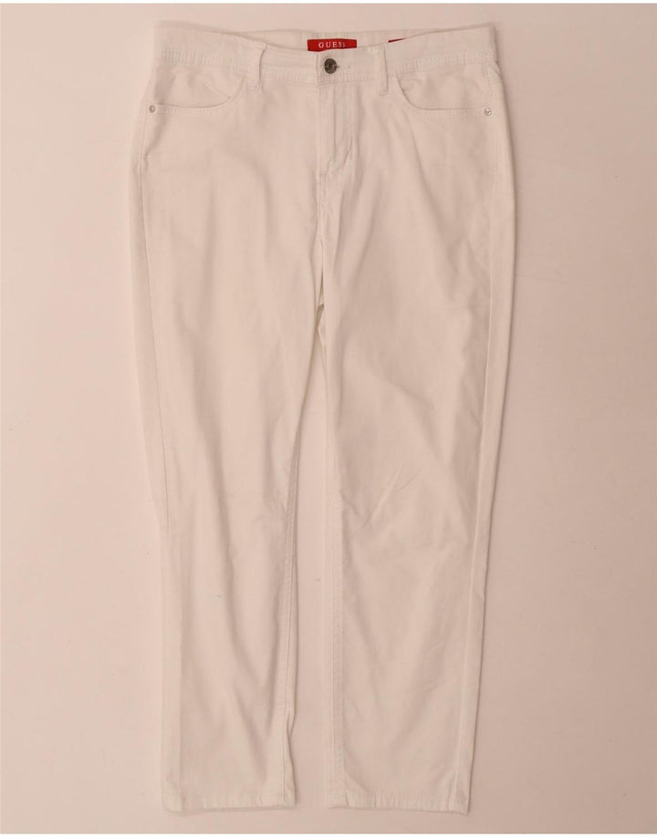 Pantaloni cropped slim da donna Guess W28 L25 cotone bianco