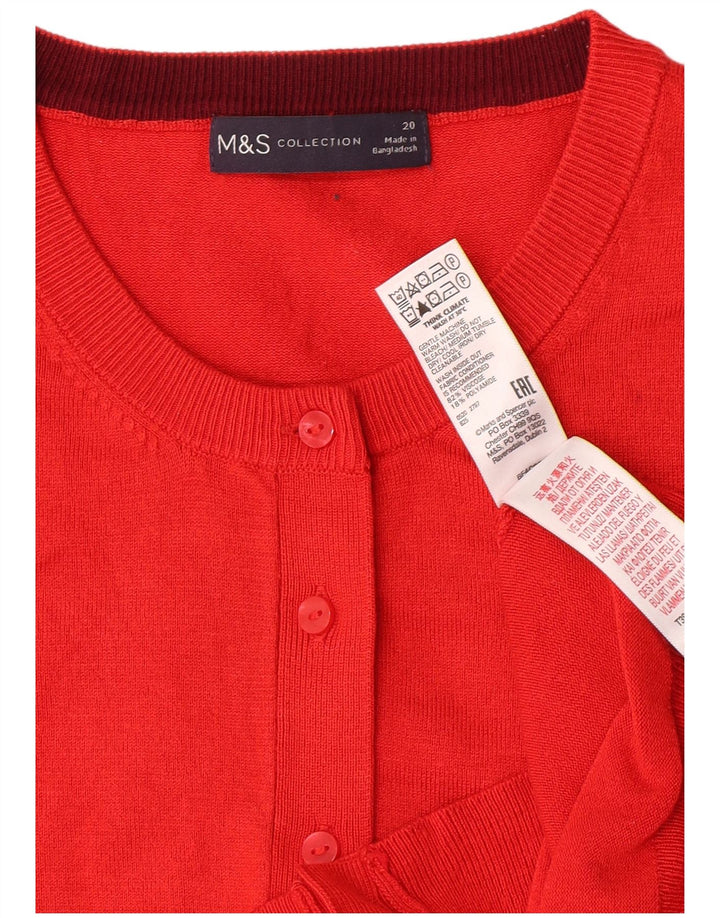Maglione cardigan da donna Marks & Spencer UK 20 2XL Viscosa rossa