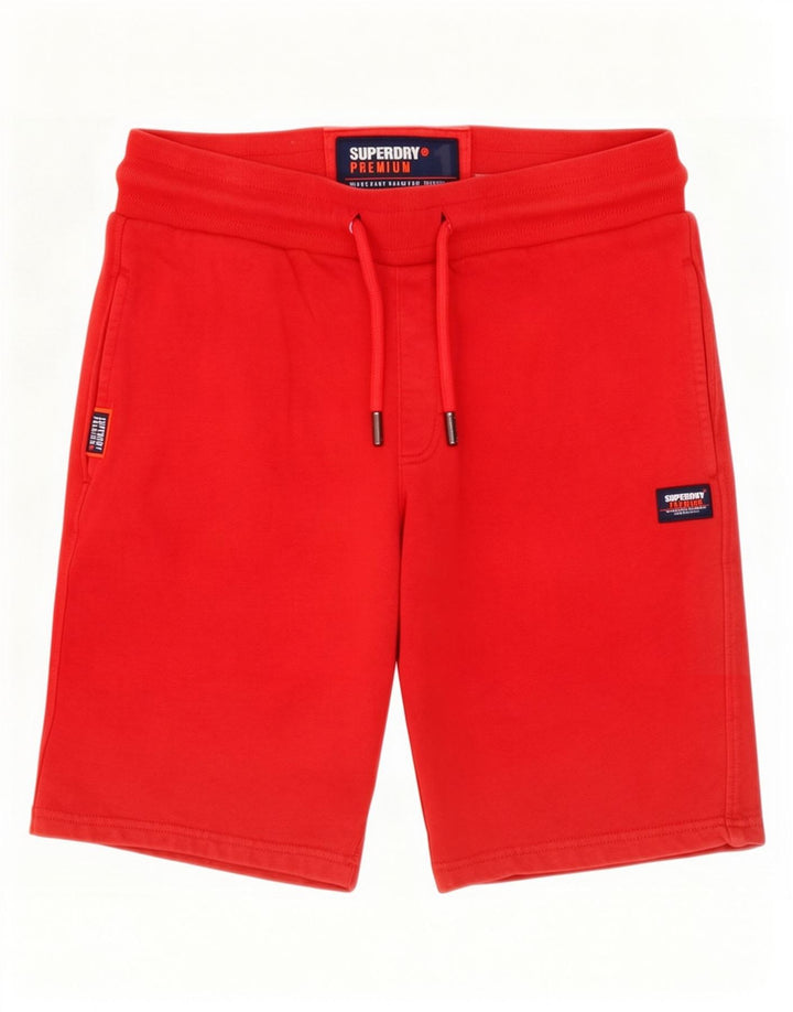 Pantaloncini sportivi da uomo Superdry in cotone rosso medio