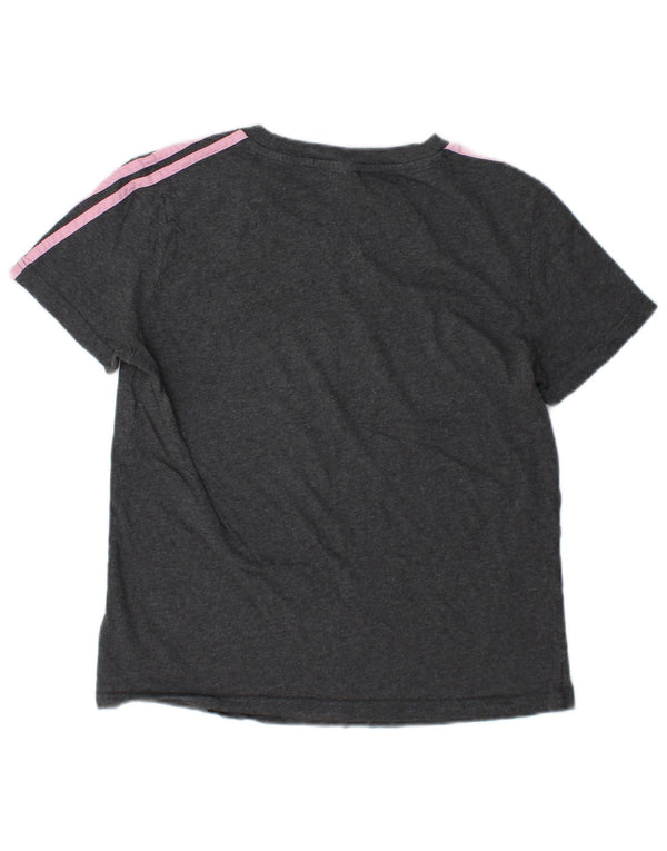 T-shirt Adidas da donna Top UK 16/18 grande cotone grigio