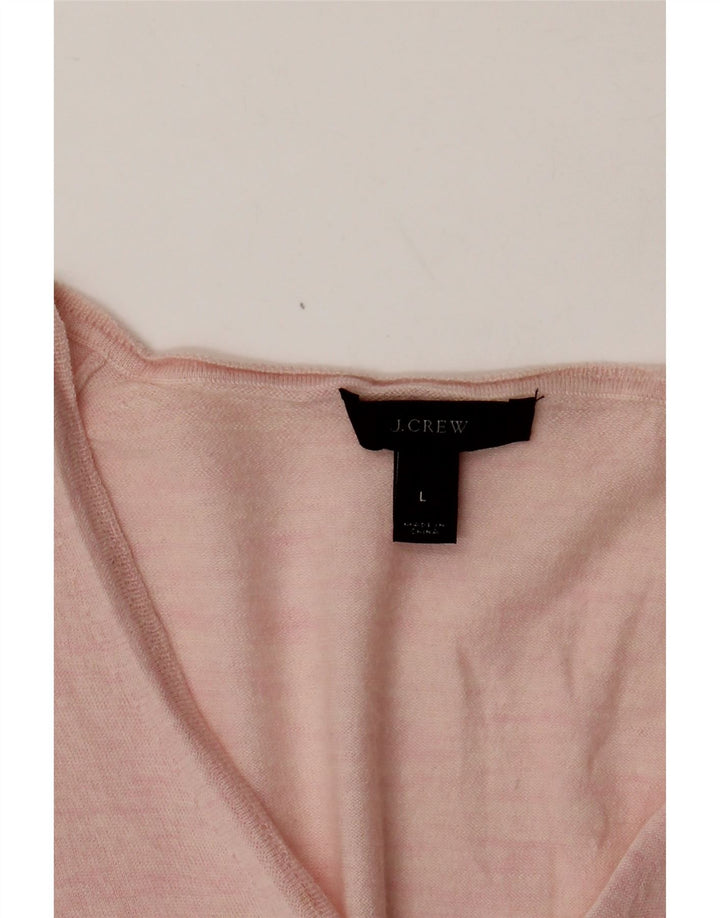 Maglione maglione con scollo a V da donna J. Crew UK 14 grande rosa