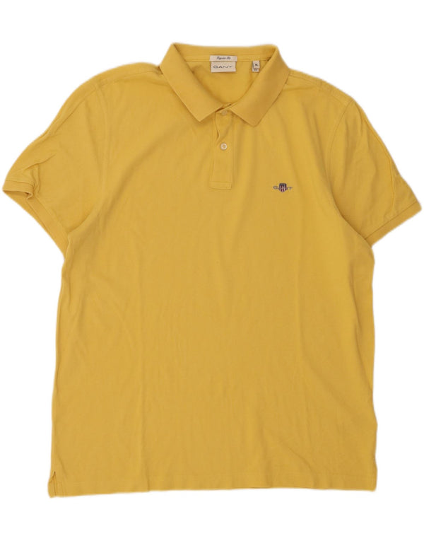 Polo GANT da uomo vestibilità regolare XL in cotone giallo