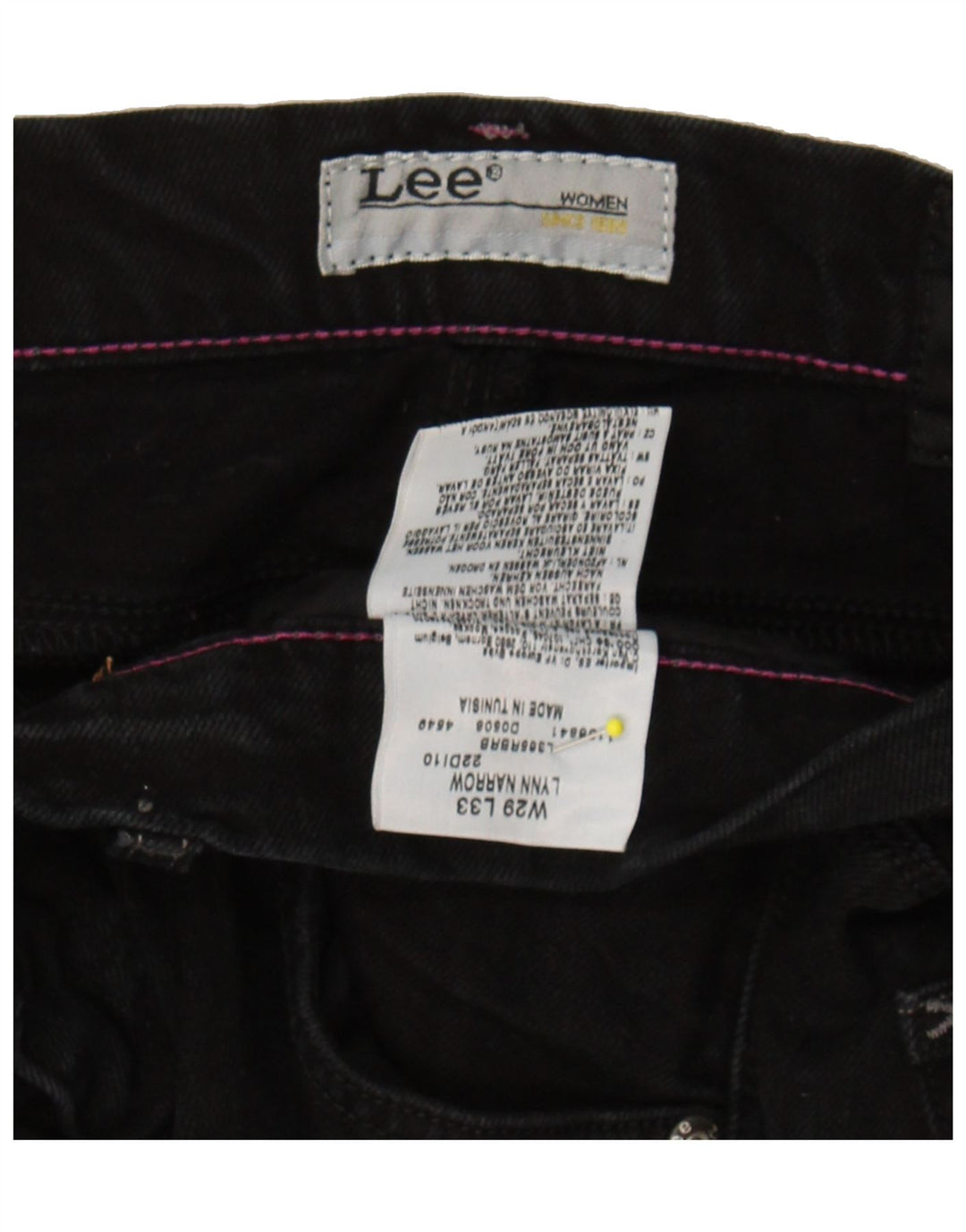 LEE Womens Lynn Narrow Slim Jeans W29 L28 Black Cotton Vintage Lee and Second-Hand Lee from Messina Hembry 