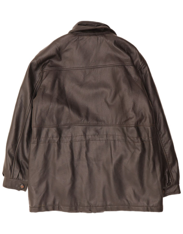 NUTSHELL Cappotto in pelle da uomo UK 40 grande nero