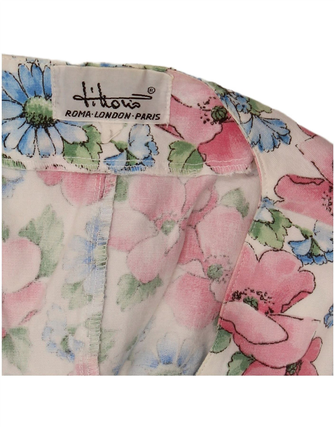 Gilet da donna vintage UK 14 medio floreale multicolore