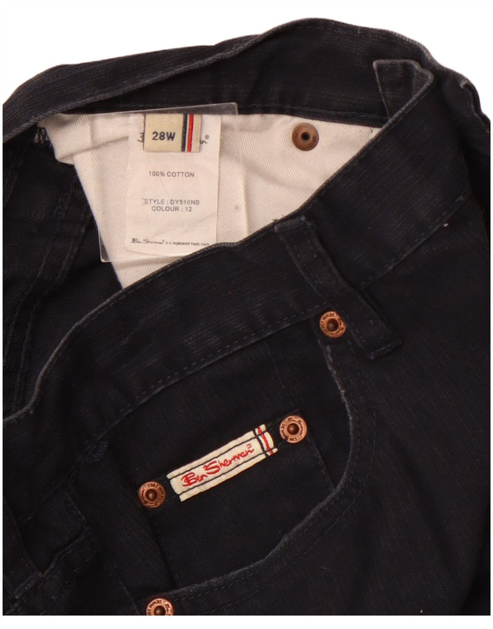 Pantaloni casual dritti da donna Ben Sherman W28 L29 cotone blu navy